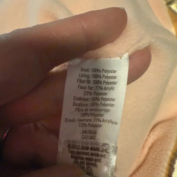 Crazy8 Gold Metallic Puffer Vest with Faux Fur Hood - Picture 5 of 5